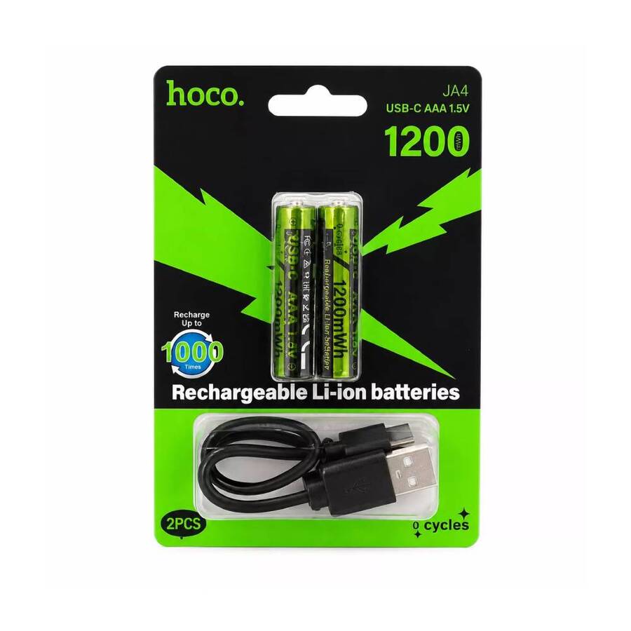 Pilas Recargables por USB Triple A Hoco JA4 - Pack x 2