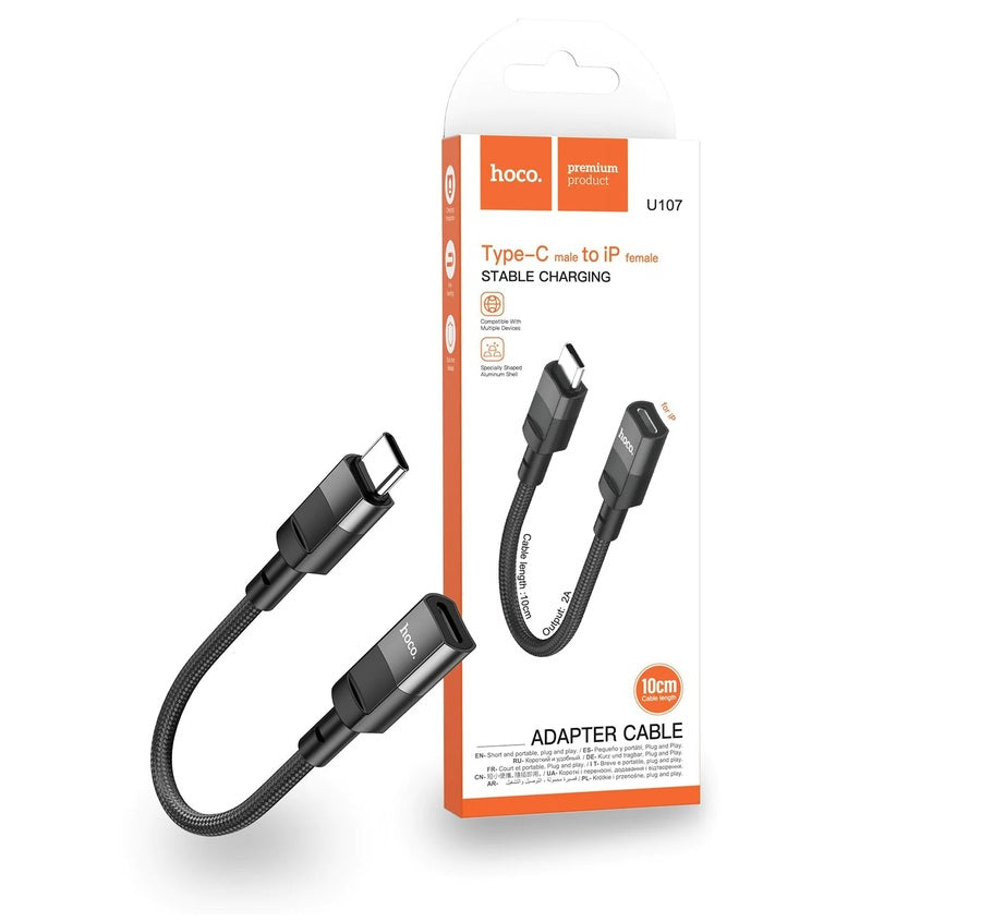 Cable OTG Tipo C Macho a Lightning Hembra Hoco U107