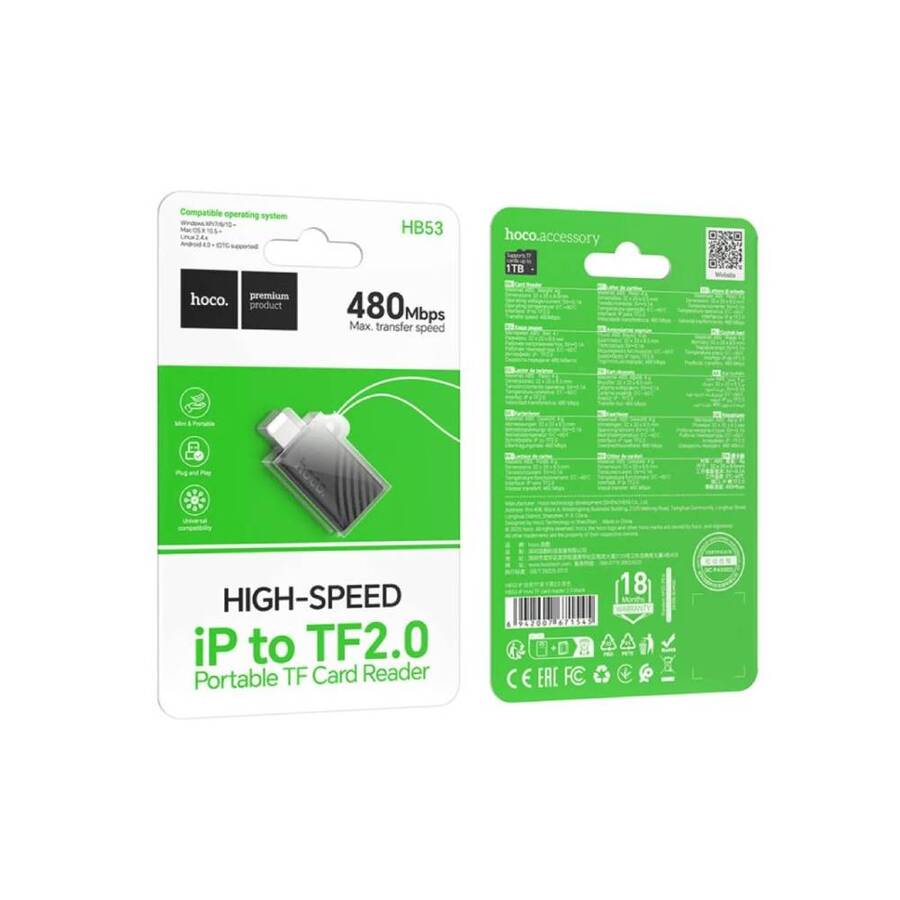 Lector de Tarjetas MicroSD Lightning Hoco HB53