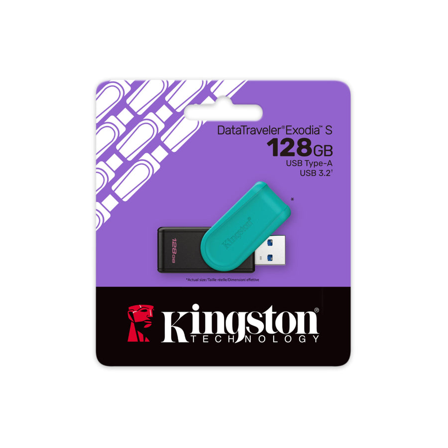 Pendrive 128 GB 3.2 Data Traveler Exodia S Turquesa
