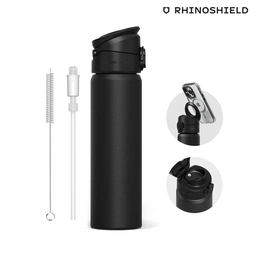 Botella AquaStand MagSafe Acero Rhinoshield 700ml Negro