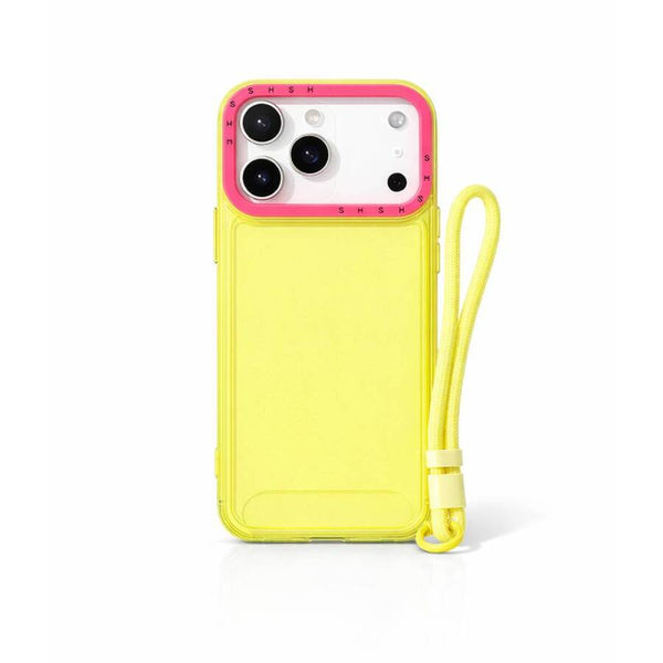 Carcasa Traslúcida Neón Amarillo / Rosado iPhone 17 PRO