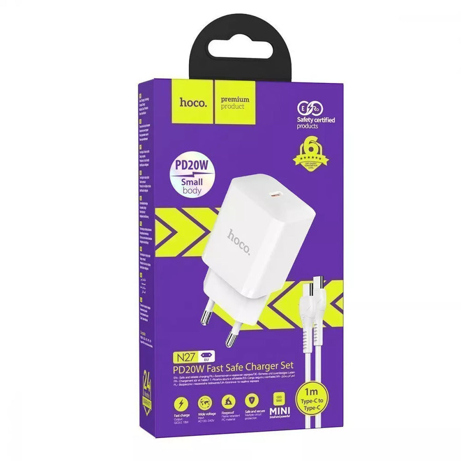 Pack Pared + Cable TIPO C USB C PD 20W - Hoco N27