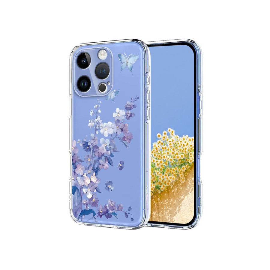 Carcasa Transparente Flores Violeta iPhone 16 PRO