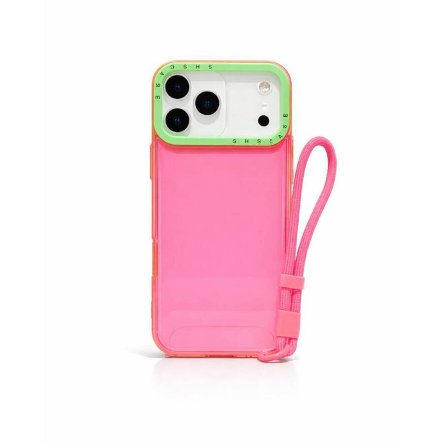 Carcasa Traslúcida Neón Rosado / Verde iPhone 17 PRO MAX