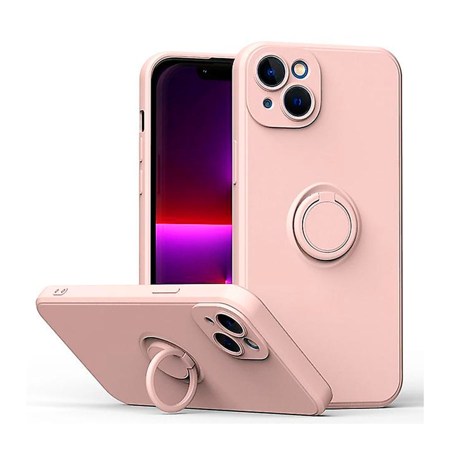 Silicona iCase Rosado con Anillo - iPhone 14 Plus