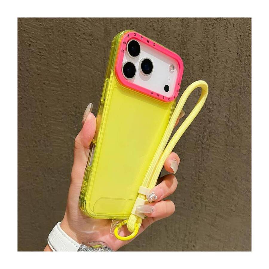 Carcasa Traslúcida Neón Amarillo / Rosado iPhone 17 PRO