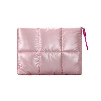 Bolso Puffer para Laptop hasta 16" Rosado Metalizado