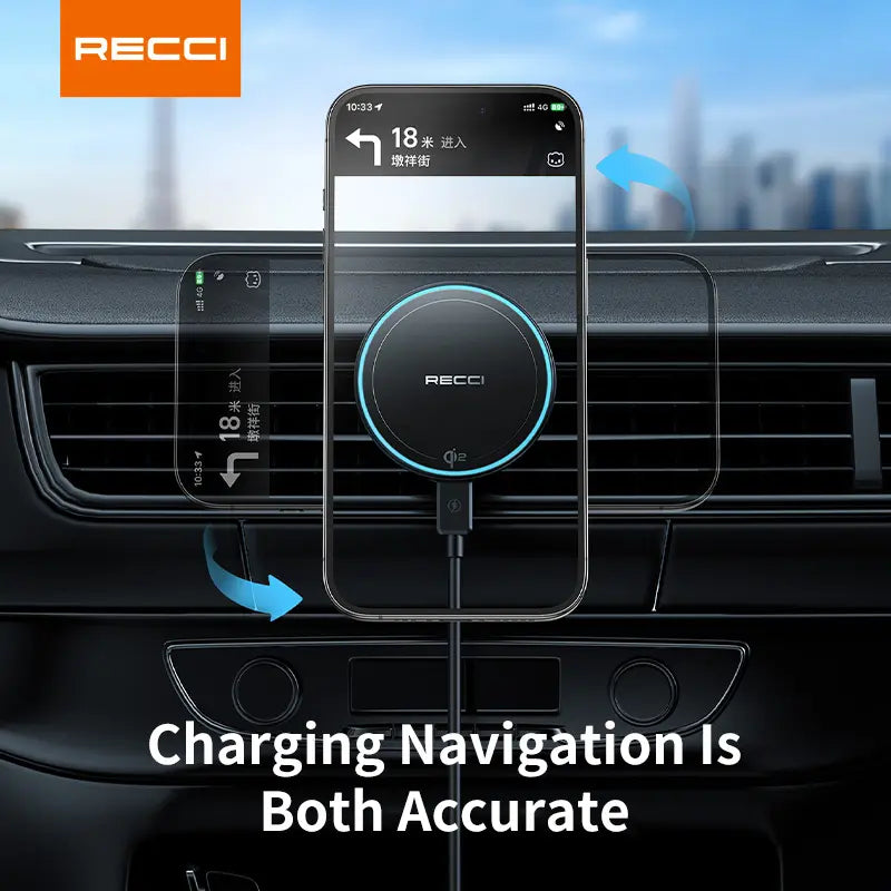 Cargador Inalámbrico Auto 15W Recci RHO-C43