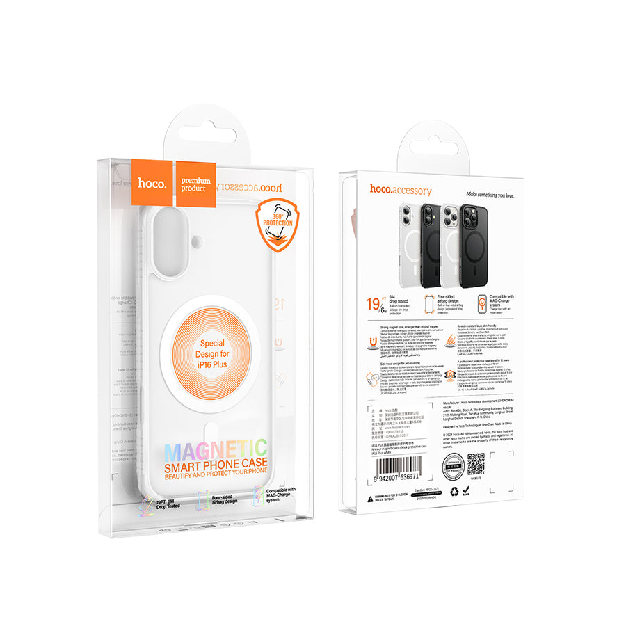 Carcasa Drop Proof MagSafe Hoco Blanco - iPhone 16