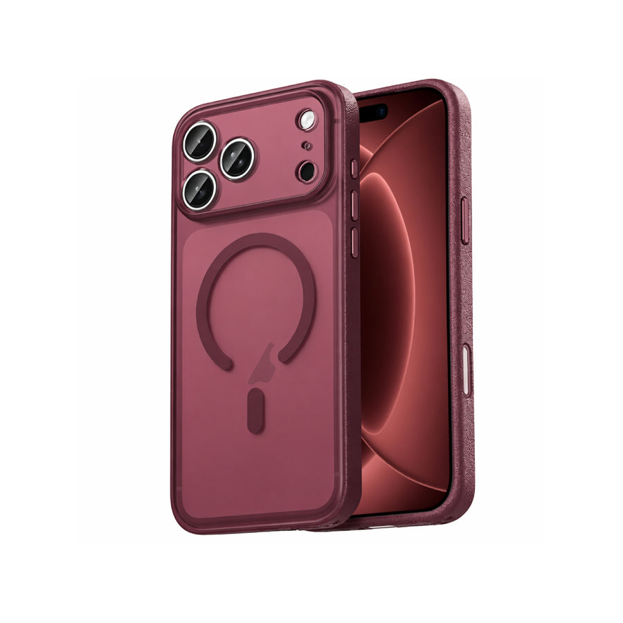 Cover Cuerina MagSafe Bordeaux iPhone 18 PRO