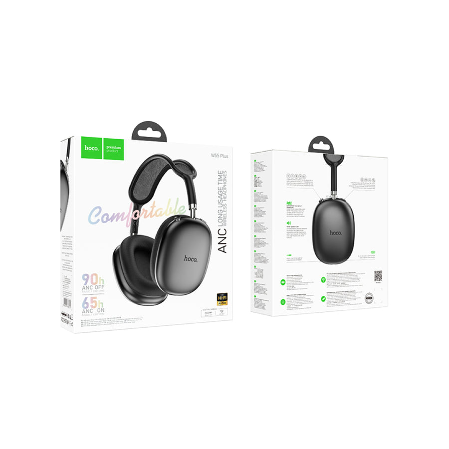 Auricular Inalámbrico Vincha ANC Hoco W55 Plus Negro