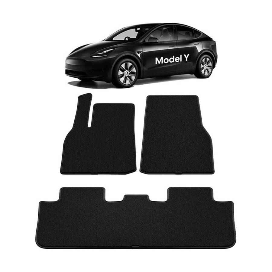 Set de 3 Alfombras de Felpa para Tesla Model Y 2026