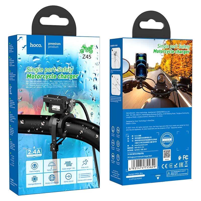 Cargador USB para Moto Hoco Z45