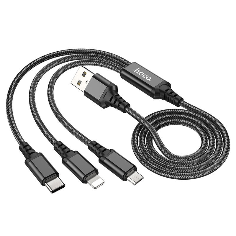 Cable 3 en 1 Lightning / Tipo C / Micro USB Hoco X76