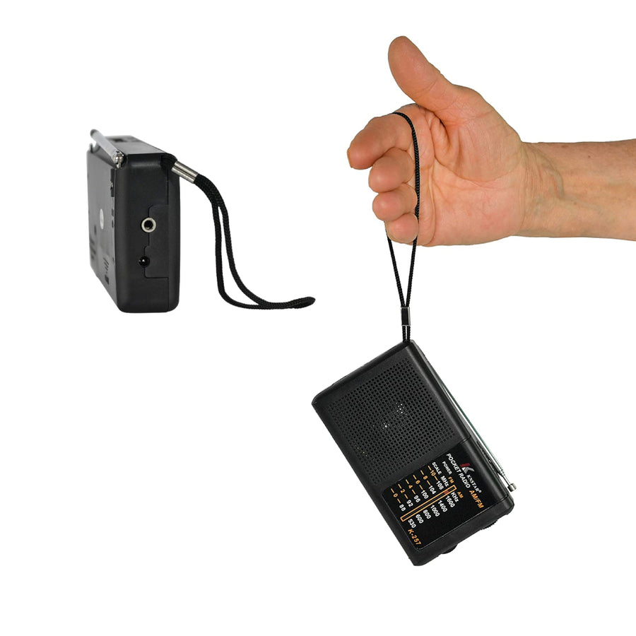 Radio AM / FM Portátil Knstar K-257 con Spica (3.5mm) Negro