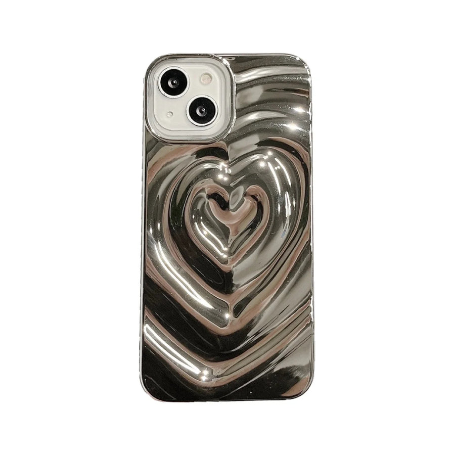 Carcasa Corazon Plateado - iPhone 13