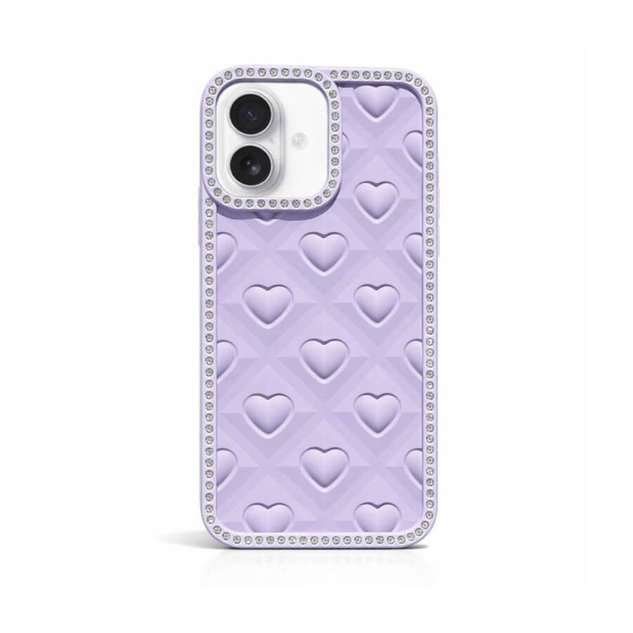 TPU Corazón Diamantes Violeta iPhone 16 Plus