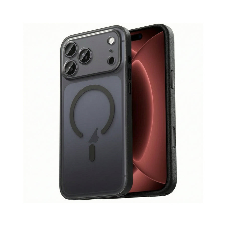 Cover Cuerina MagSafe Negro iPhone 18 PRO MAX