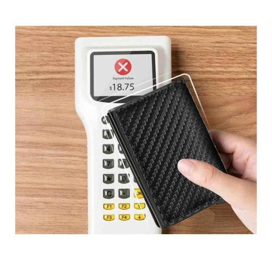 Billetera Tarjetero Anti Clonación RFID Simil Cuero Marrón
