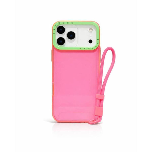 Carcasa Traslúcida Neón Rosado / Verde iPhone 17 PRO