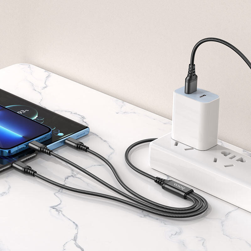 Cable 3 en 1 Lightning / Tipo C / Micro USB Hoco X76