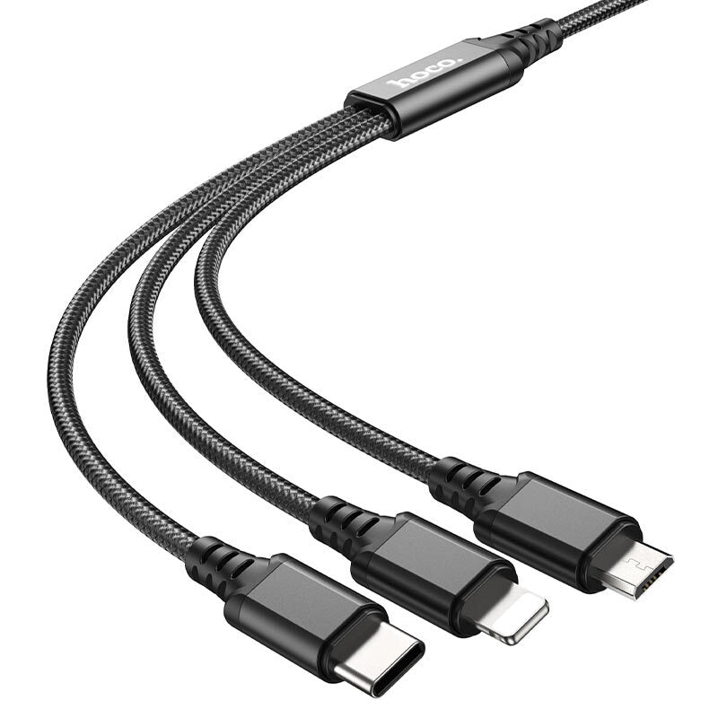 Cable 3 en 1 Lightning / Tipo C / Micro USB Hoco X76