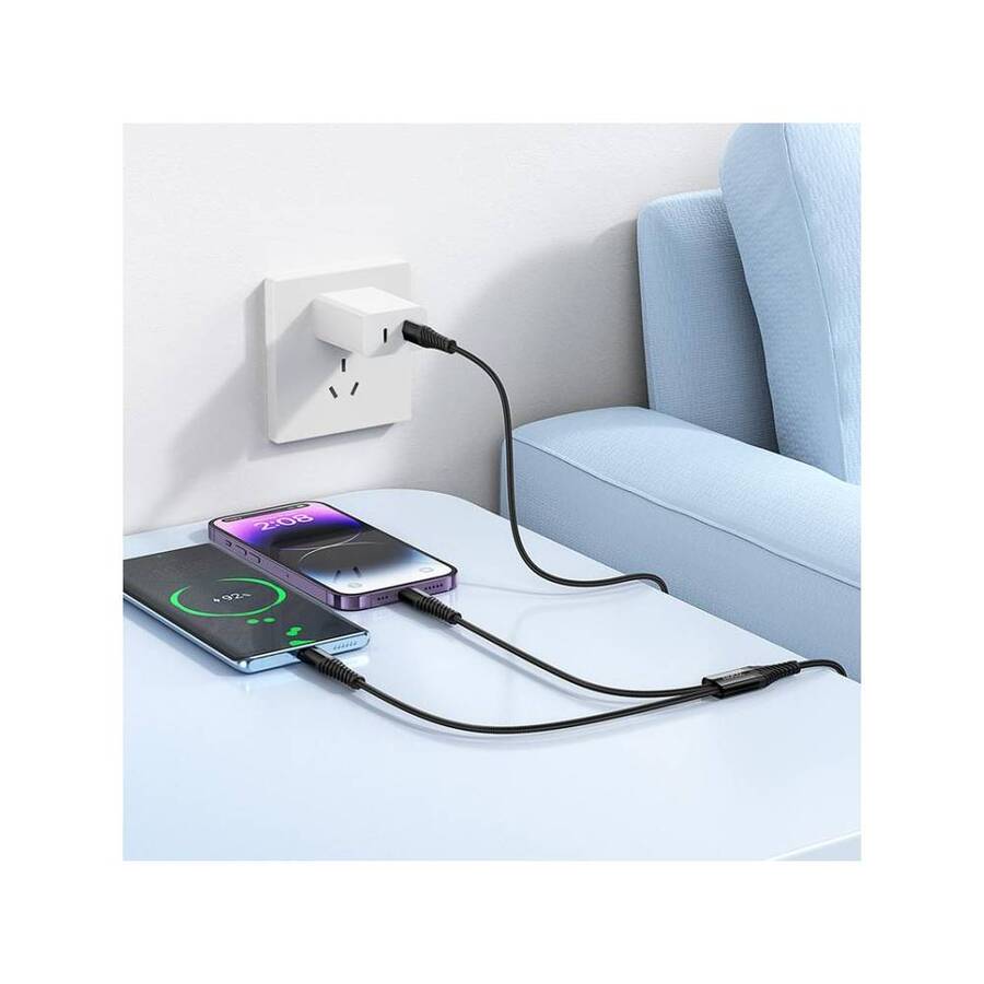 Cable 2 en 1 Tipo C a Doble Tipo C Hoco X123