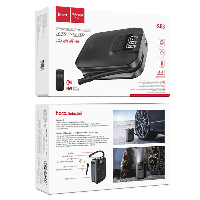 Inflador Portátil con Linterna Hoco S53