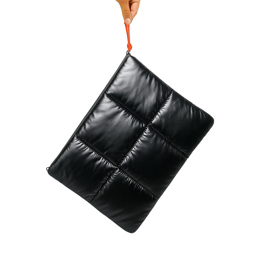 Bolso Puffer para Laptop hasta 14" Negro Metalizado