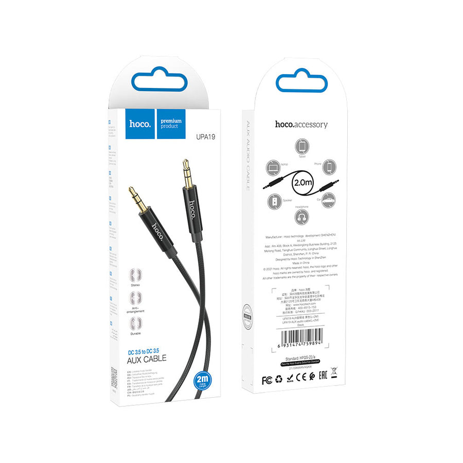 Cable Auxiliar Audio Jack 3.5mm 2 metros Hoco UPA19