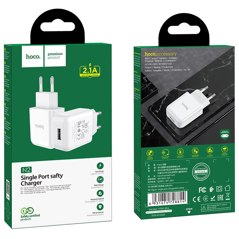 Adaptador Pared 1 USB Hoco N2