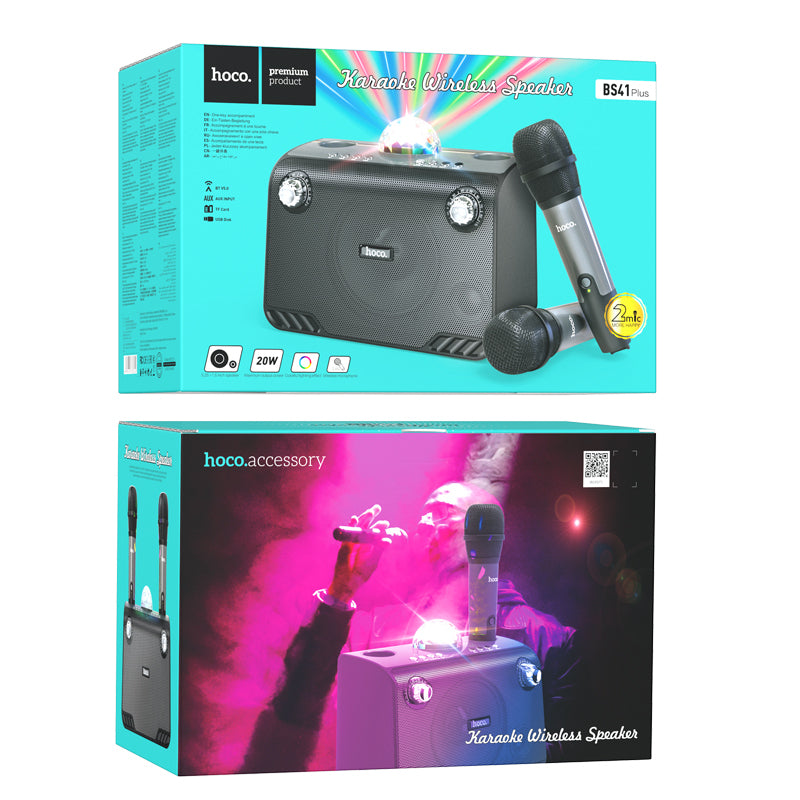 Karaoke con Doble Micrófono Inalámbrico Hoco BS41 Plus