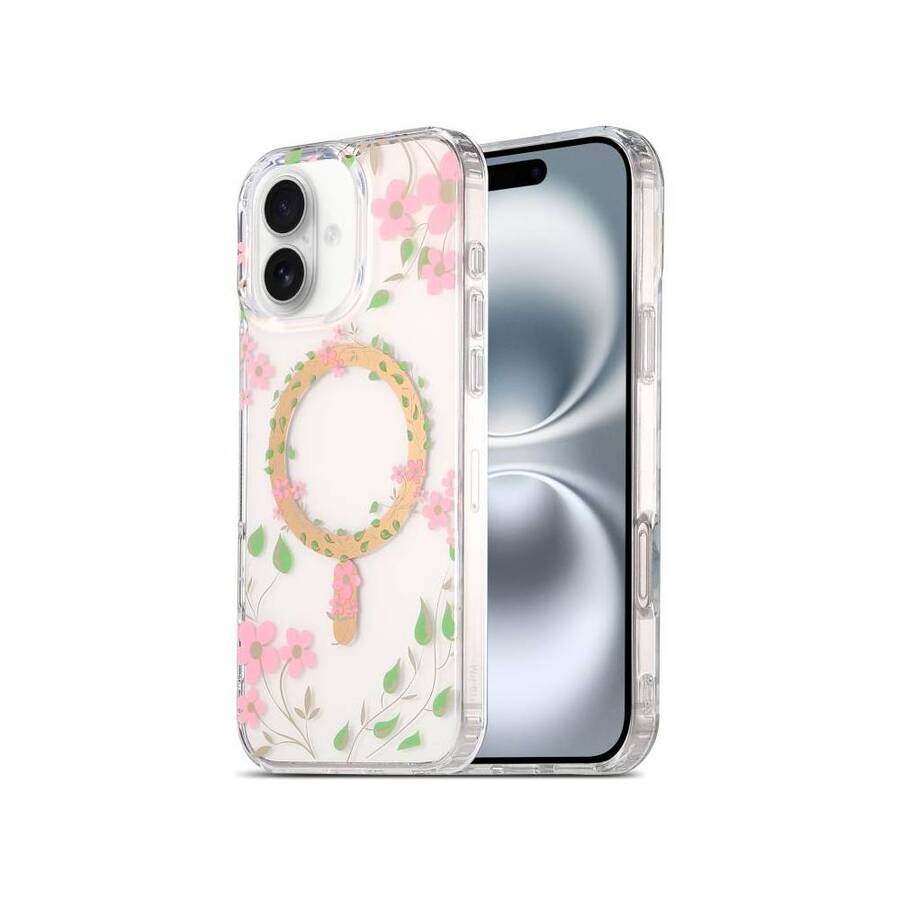 Carcasa Transparente MagSafe Floral iPhone 16