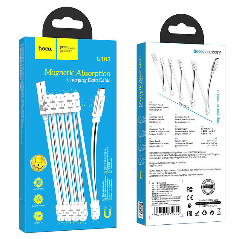 Cable TIPO C Silicona Magnético Hoco U103