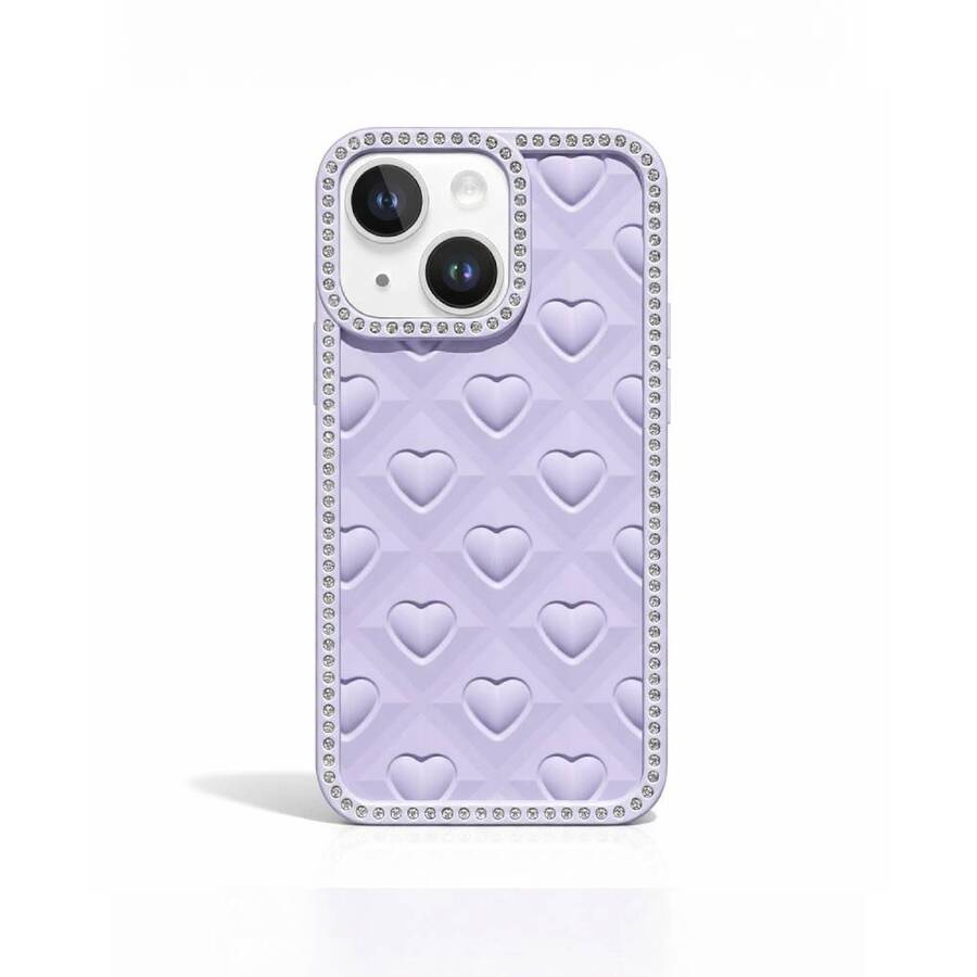 TPU Corazón Diamantes Violeta iPhone 14