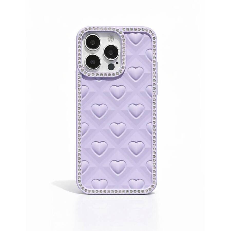 TPU Corazón Diamantes Violeta iPhone 15 PRO MAX