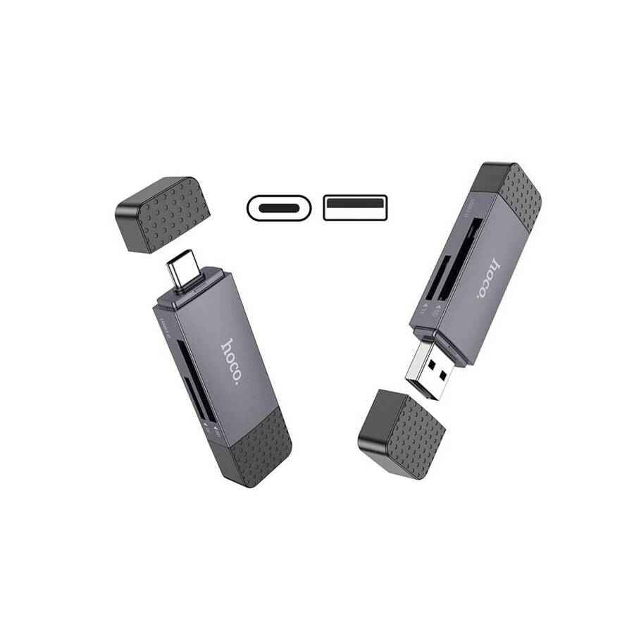 Lector 2 en 1 USB-C y USB-A SD Card + TF Card Hoco HB45