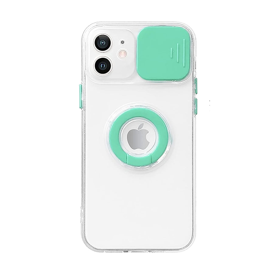 Carcasa Slide Turquesa con Anillo - iPhone 12