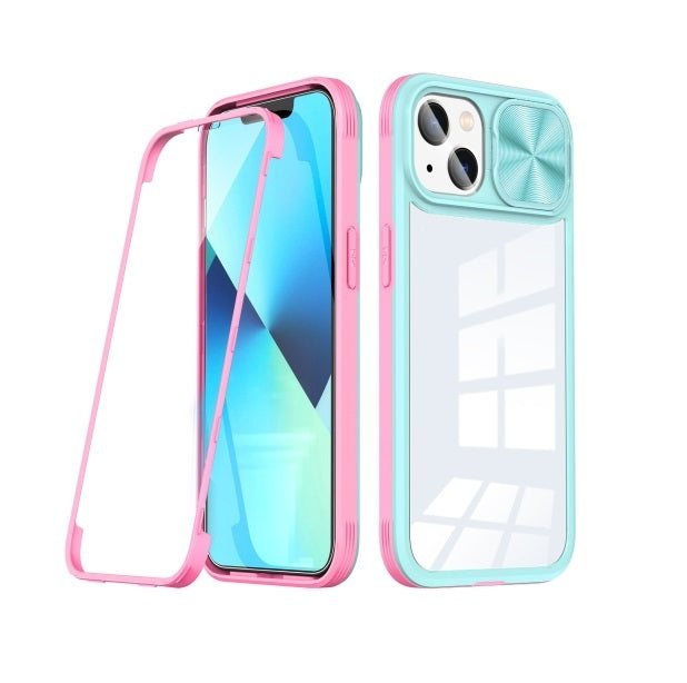 Cover Slide 360º Turquesa / Rosado - iPhone 14
