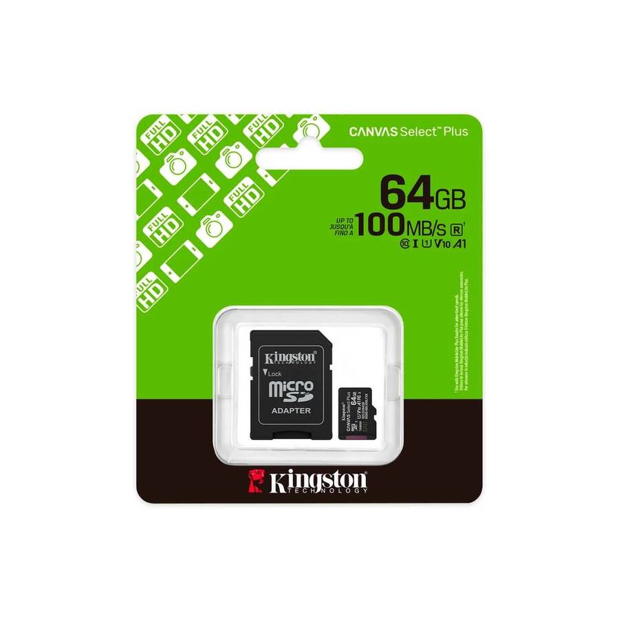 Memoria MicroSD Select 64 GB Kingston Clase 10 100MB/s R