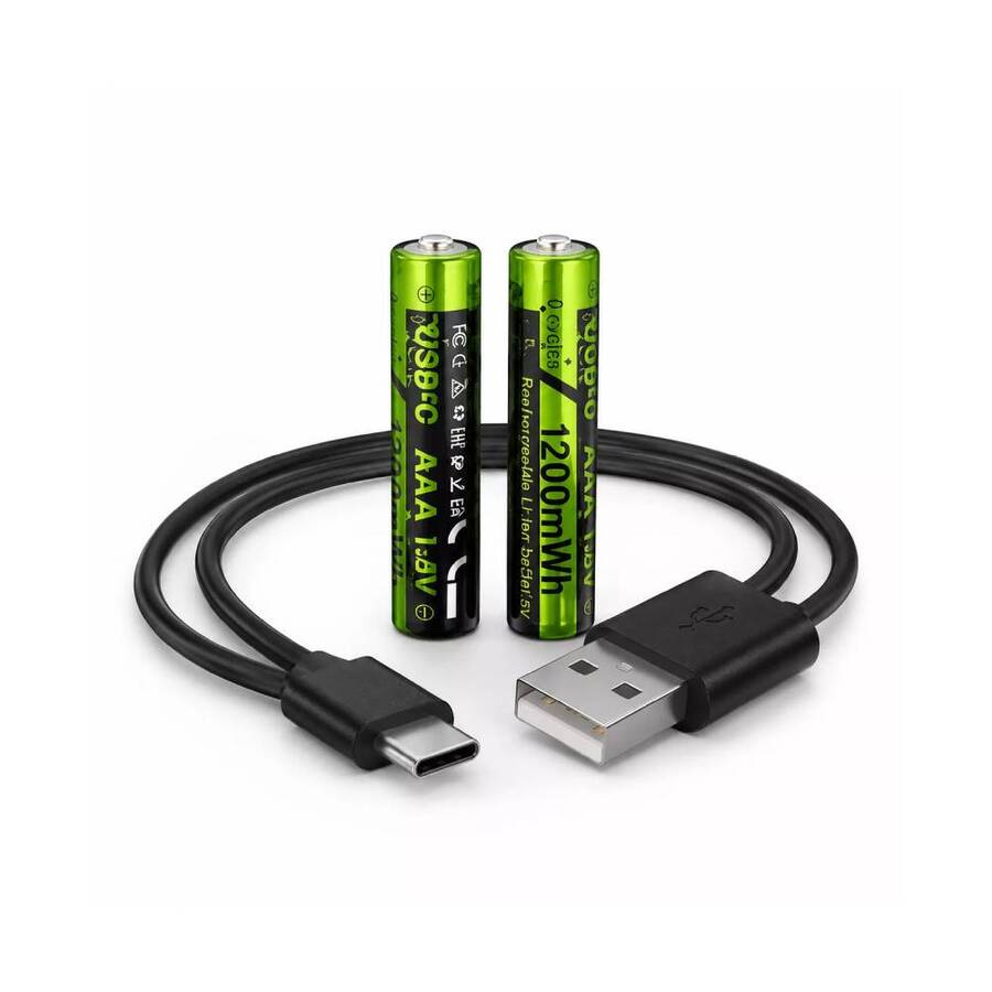 Pilas Recargables por USB Triple A Hoco JA4 - Pack x 2