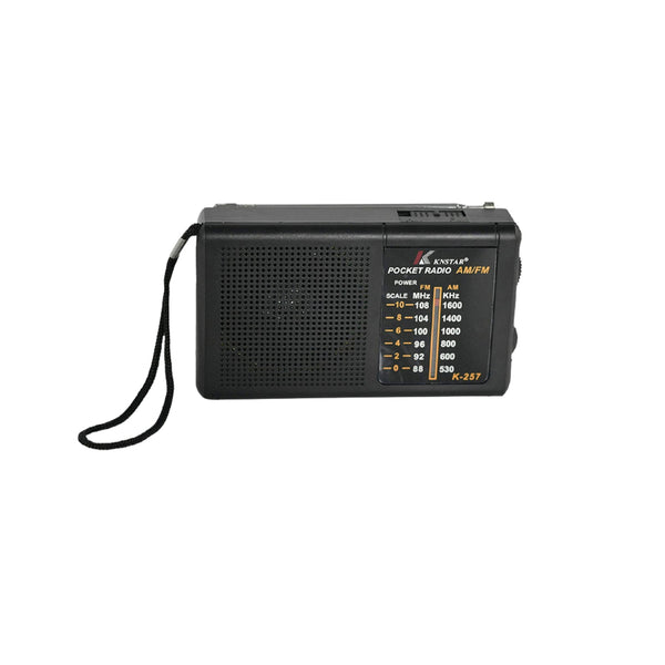 Radio AM / FM Portátil Knstar K-257 con Spica (3.5mm) Negro