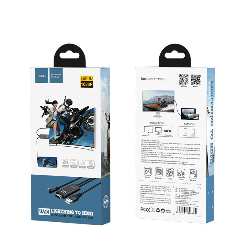 Cable Lightning a HDMI 2 Metros Hoco UA14