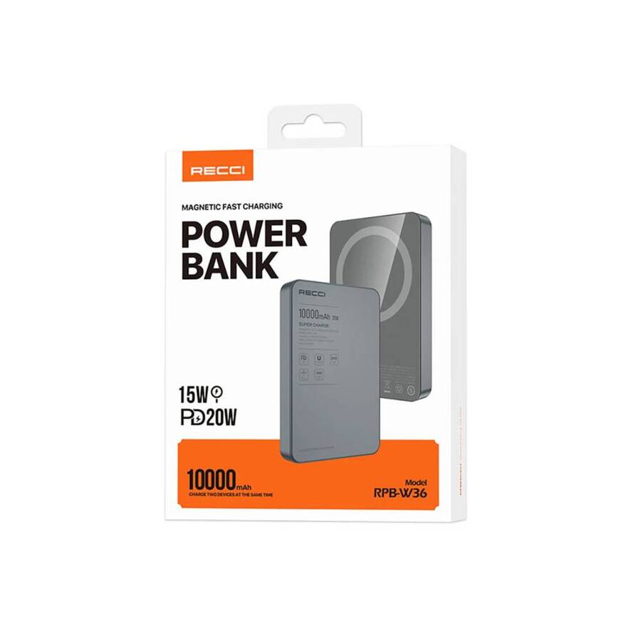 Bateria Externa MagSafe 10000mAh 20W Recci RPB-W36