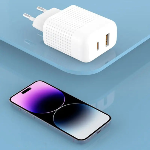 Cargador  Pared USB-C  USB-A  Hoguo E12S - Blanco