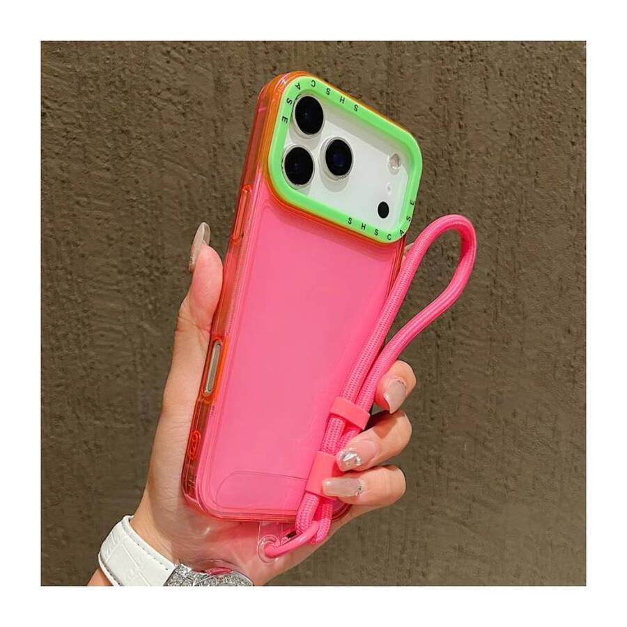 Carcasa Traslúcida Neón Rosado / Verde iPhone 17 PRO MAX