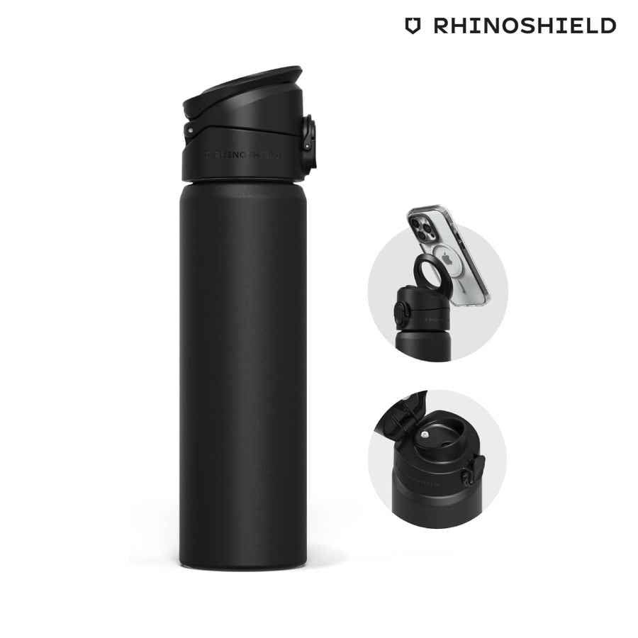 Botella AquaStand MagSafe Acero Rhinoshield 700ml Negro