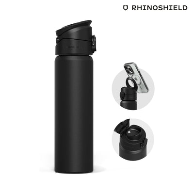 Botella AquaStand MagSafe Acero Rhinoshield 700ml Negro