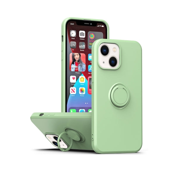 Silicona iCase Verde con Anillo - iPhone 14 Plus